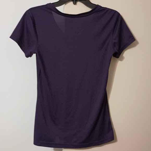 EUC ~NIKE DRI-FIT Purple Colored "Live Strong" Swoosh Reg. Fit Shirt (Size: XS) - Picture 3 of 3